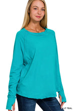 Load image into Gallery viewer, Zenana Cotton Raglan Sleeve Thumbhole Top: MARLIN-174833 / L