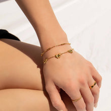Load image into Gallery viewer, 18K Gold PVD Stainless Steel Satellite Bar Chain Bracelet: Gold