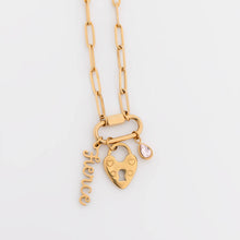 Load image into Gallery viewer, 18K Gold PVD Paperclip Carabiner Necklace: Gold / 16+2"