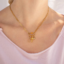 Load image into Gallery viewer, 18K Gold PVD Paperclip Carabiner Necklace: Gold / 16+2"