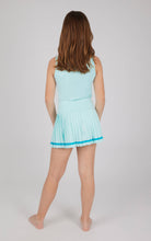 Load image into Gallery viewer, Girls Lux Tank and Pleated Tennis Skirt - Set: WHITE/BLACK/WHITE