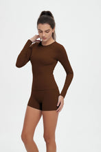 Load image into Gallery viewer, Abigail Buttery Soft Crew Neck Long Sleeve Active Top: Cherry / M