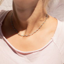 Load image into Gallery viewer, 18K Gold Stainless Steel Turquoise Chain Necklace: Gold / 16+2"