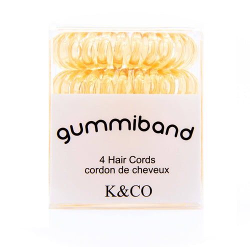 Box of 4 GummiBand Hair Cords, Hair Ties - Blonde