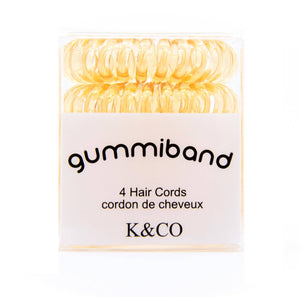 Box of 4 GummiBand Hair Cords, Hair Ties - Blonde